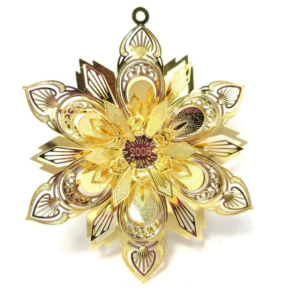 2008 Winter Jewel Danbury Mint Christmas Ornament 23k Gold Plated - Picture 1 of 4
